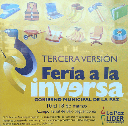 Feria a la Inversa en La Paz - Tercera Versión