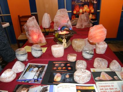 Lamparas de sal rosada boliviana