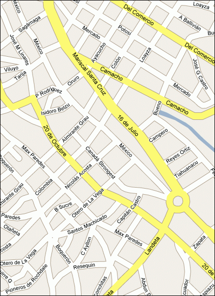 Mapa de la ciudad de La Paz en Google Maps (2007)