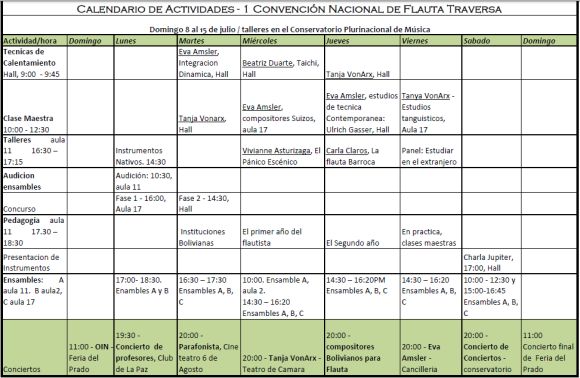 Calendario Encuentro Flauta Traversa